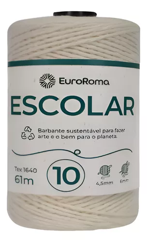 BARBANTE EUROROMA ESCOLAR FIO 10 CRU 61 MTS BARBANTE EUROROMA ESCOLAR FIO 10 CRU 61 MTS