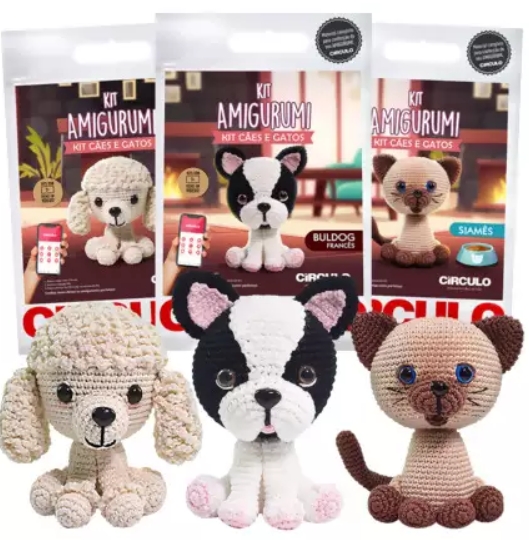 KIT AMIGURUMI CAES/GATOS CIRCULO KIT AMIGURUMI CAES/GATOS CIRCULO