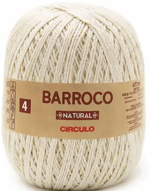 BARBANTE BARROCO N4 NATURAL 400G CIRCULO - KIT COM 2 NOVELOS