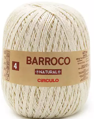 BARBANTE BARROCO N4 NATURAL 400G CIRCULO - KIT COM 2 NOVELOS BARBANTE BARROCO N4 NATURAL 400G CIRCULO - KIT COM 2 NOVELOS