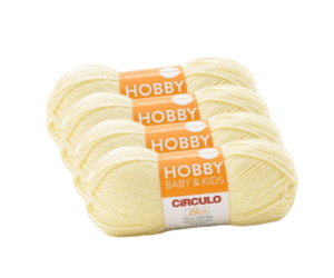 FIO HOBBY BABY+KIDS 100G CIRCULO - KIT COM 4 NOVELOS