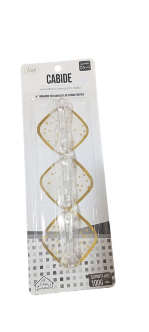 CABIDE AUTOADESIVO COM GANCHO DUPLO