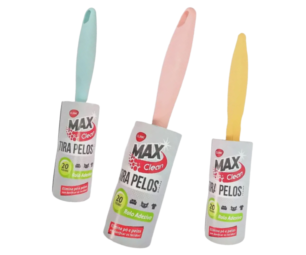 TIRA PELOS (ROLO ADESIVO) MAX CLEAN - KIT COM 3 UNIDADES TIRA PELOS (ROLO ADESIVO) MAX CLEAN - KIT COM 3 UNIDADES