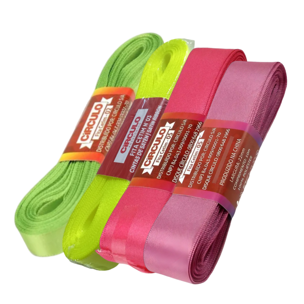 FITA CETIM CIRCULO N3 - KIT COM 4 UNIDADES FITA CETIM CIRCULO N3 - KIT COM 4 UNIDADES