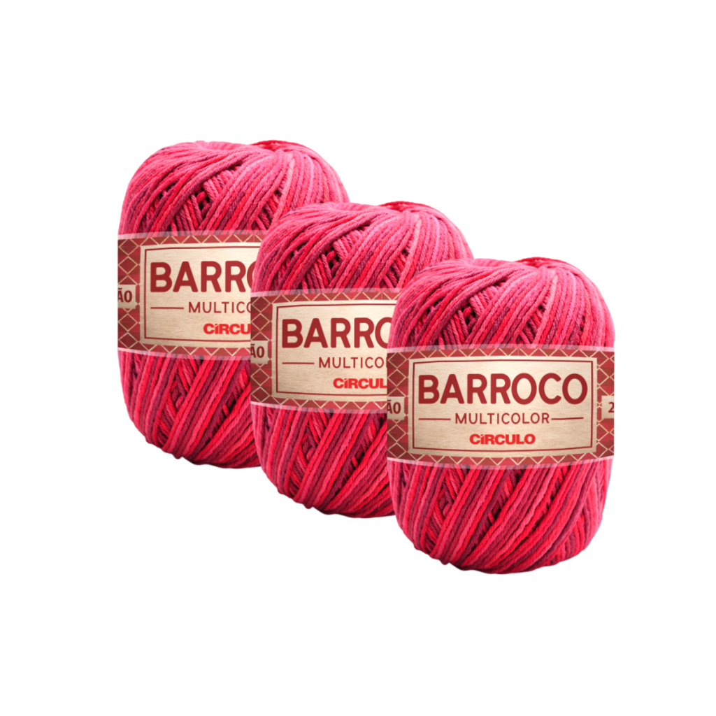 BARBANTE BARROCO N6 MULTICOLOR PREMIUM 400G – KIT COM 3 BARBANTE BARROCO N6 MULTICOLOR PREMIUM 400G - KIT COM 3