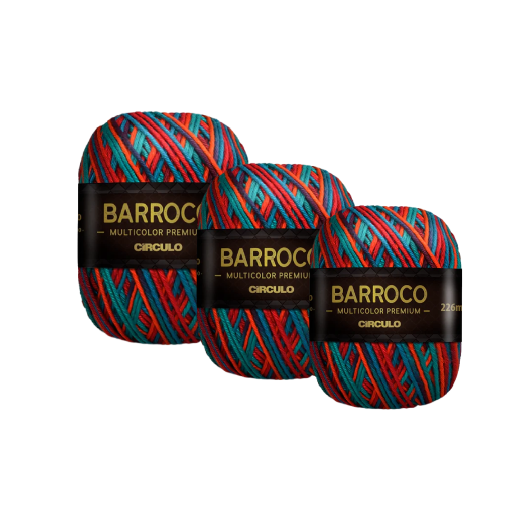 BARBANTE BARROCO N6 MULTICOLOR PREMIUM 400G – KIT COM 3 BARBANTE BARROCO N6 MULTICOLOR PREMIUM 400G - KIT COM 3