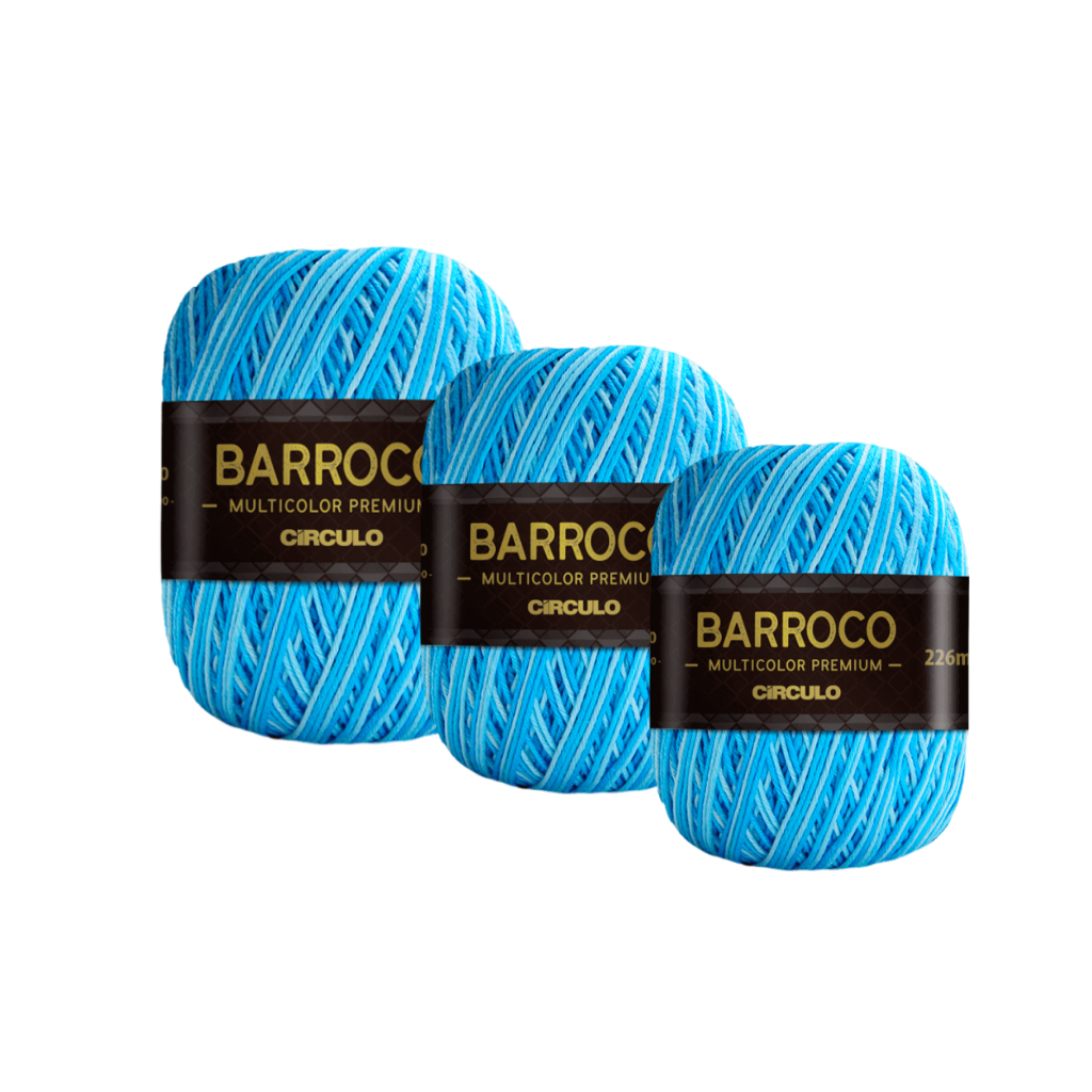 BARBANTE BARROCO N6 MULTICOLOR PREMIUM 400G – KIT COM 3 BARBANTE BARROCO N6 MULTICOLOR PREMIUM 400G - KIT COM 3
