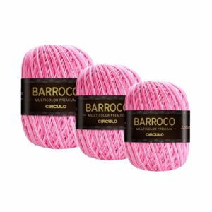 BARBANTE BARROCO N6 MULTICOLOR PREMIUM 400G - KIT COM 3