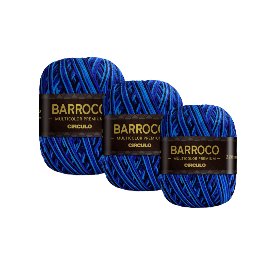 BARBANTE BARROCO N6 MULTICOLOR PREMIUM 400G - KIT COM 3 BARBANTE BARROCO N6 MULTICOLOR PREMIUM 400G - KIT COM 3